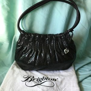 Black Leather Brighton Handbag